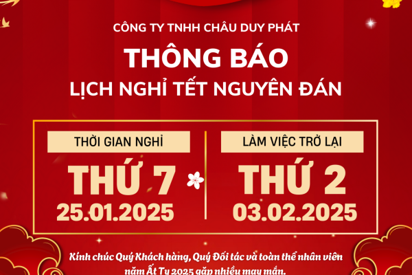 THÔNG BÁO LỊCH NGHỈ TẾT NGUYÊN ĐÁN 2025