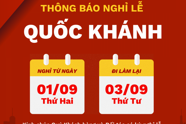 THÔNG BÁO NGHỈ LỄ QUỐC KHÁNH 2/9